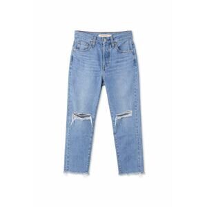 Levi’s Women's Wedgie Straight Jeans Distressed Button Fly Cropped 25 High Rise